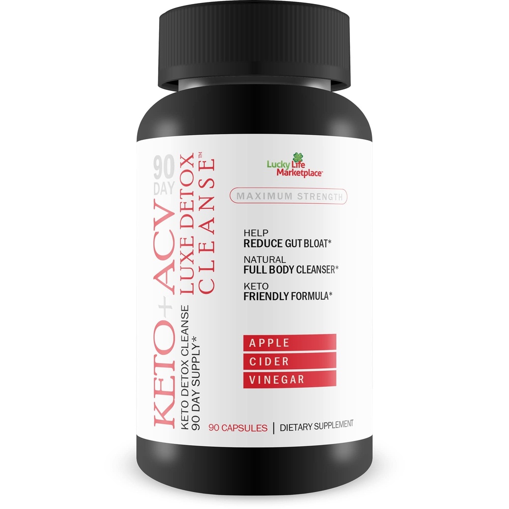 90 יום Keto + Acv Luxe Detoxse - Psyllium Keto Detox ניקוי 90 יום אספקה - עזרה להפחית את Gut Bloat & Belly Size - Full Body ניקויser - Premium Keto Acv Luxe Keto Luxe Keto Luxe