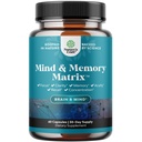 Nootropic המוח תוספת לזיכרון וקידום מיקוד - ויטמינים לבריאות הנפש וקלילות עם VIT A, B6, Riboflavin, Niacin, Thiamin & Folate - תרכובת קוגניטיבית עבור המוח Vitality - 60 Ct