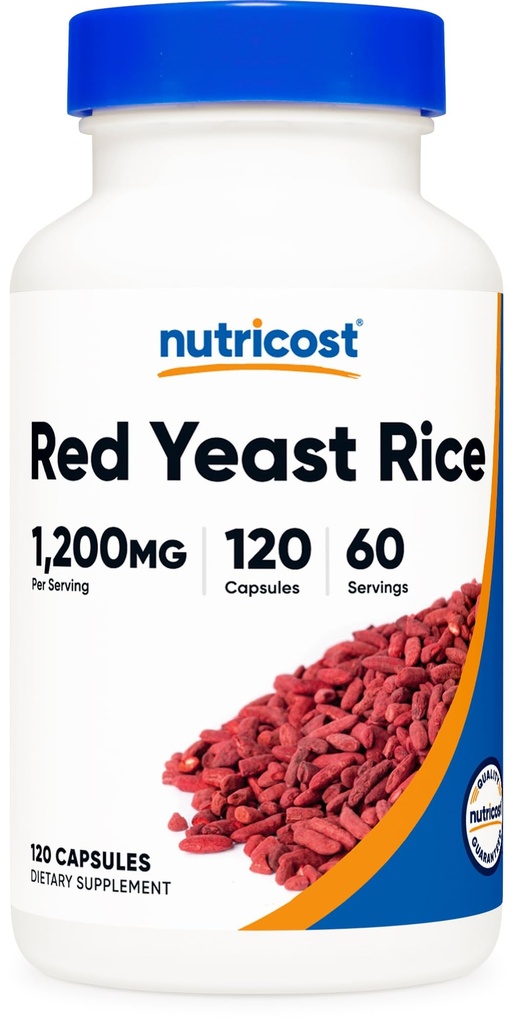 חומרים מזינים Red Yeast Rice 1200 מ"ג, 120 קפסולות - 60 משרת, Veggie Caps, non-GMO, Gluten Free