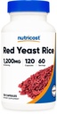 חומרים מזינים Red Yeast Rice 1200 מ"ג, 120 קפסולות - 60 משרת, Veggie Caps, non-GMO, Gluten Free