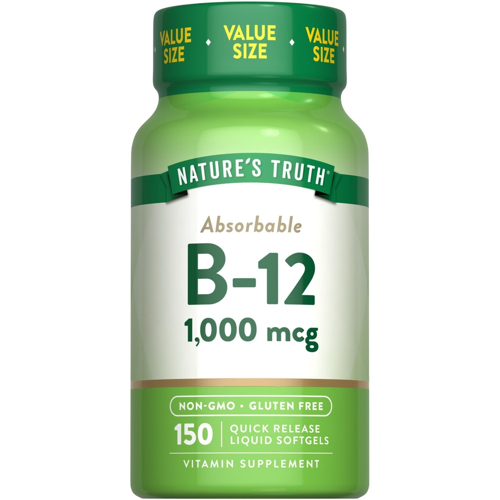 האמת של הטבע ויטמין B12 | 1000 mcg | 150 Softgels | Non-GMO & Gluten Free Supplement