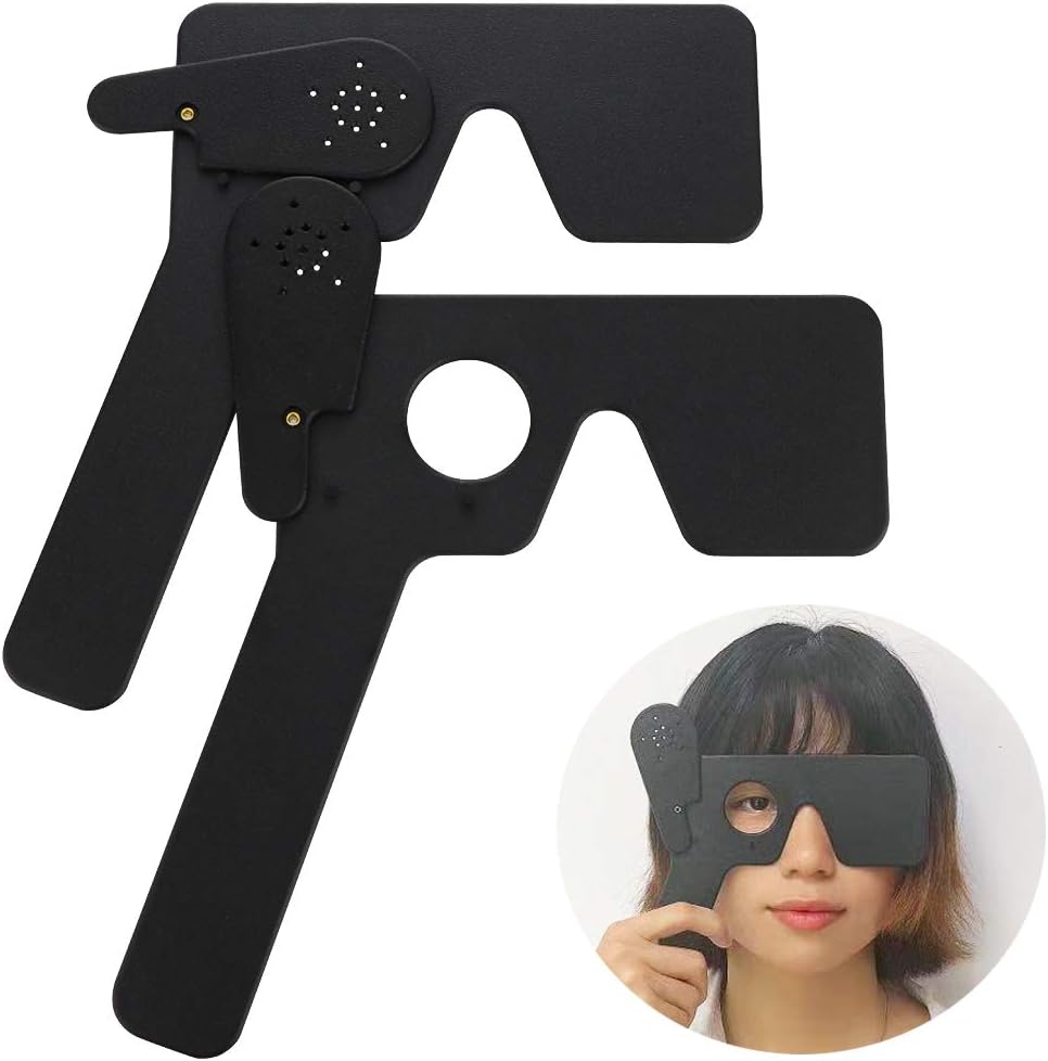 2 Pack Ophthalmic Eye Occluder for Ophthalmologist, Optometrists ו Orthoptists עין מבחן כלי (שחור)