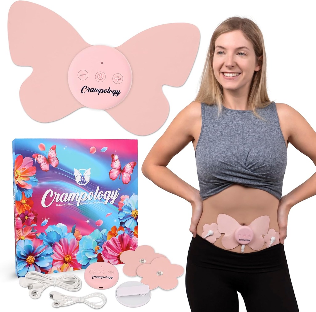 הקלה ורוד-Period Cramps Pain Relieving התקן, Cramp עיסוי עבור Menstrual ו-Back Ache, מפחיתה את Endometriosis Discomfort, PMS יחידה, Wireless או Wired, תמיכה מחזורית טבעית