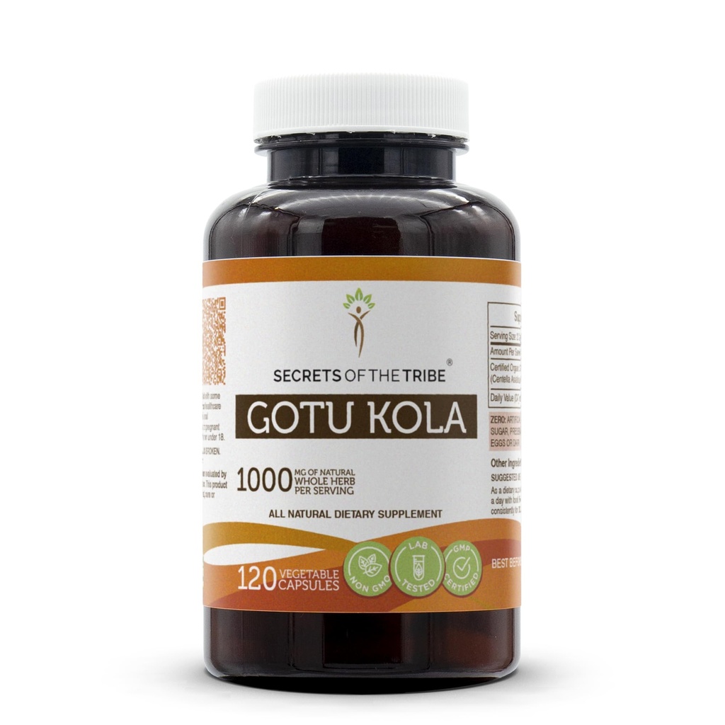 סודות השבט Gotu Kola 120 קפסולות, 1000 מ"ג, Gotu Kola (Centella Asiatica) Dried Herb (120 קפסולות)