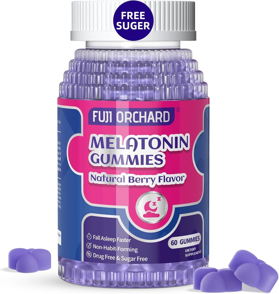 Melatonin Gummies 20mg - Natural Sleep Aid - Sleep Supplement - Sugar Free melatonin Gummies Match with Magnesium Helps You Fall Asleep Faster ו Stay Asleep Longer - 60 מסטיקנים טבעונים