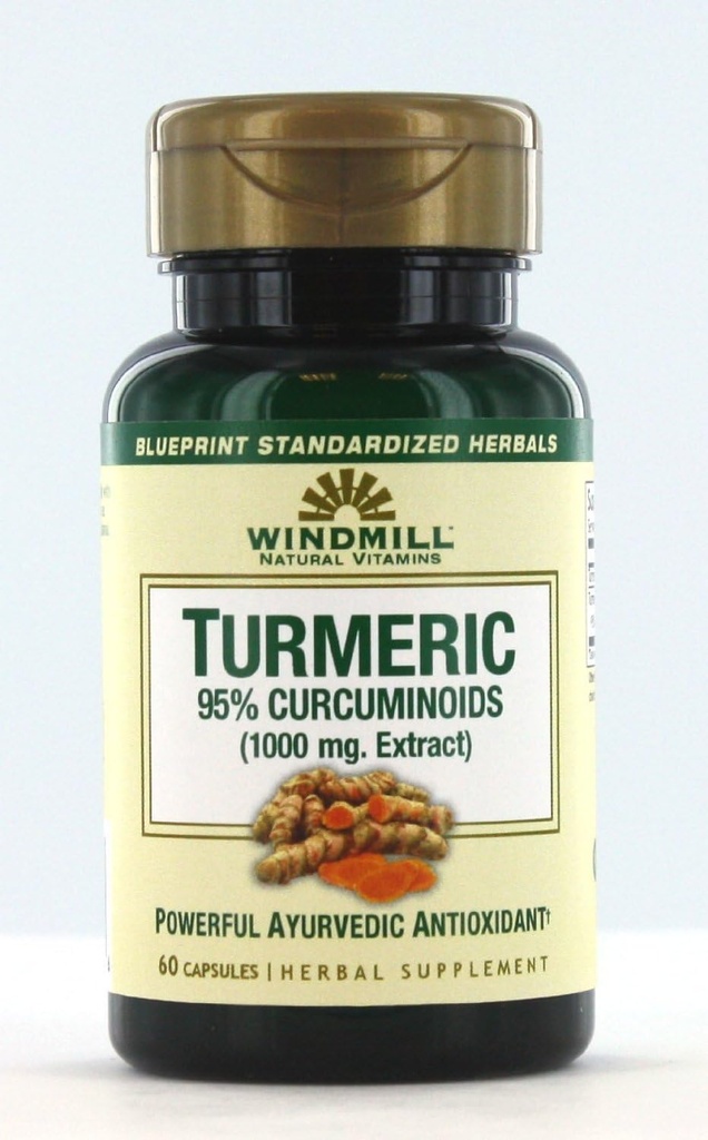 Windmill Turmeric 95 Percent Curcuminoids 1000 Mg קפסולות - 60 Ea