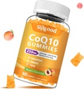 סוכר חינם CoQ10 חניכיים, Plus אומגה 3, ויטמין B3 ו- Zinc, Magnesium, 5X High Absorption Coenzyme Q10 תוספי, q10 Boost Energy, Potent Antioxidant & Brain, Peach Flavor, 60 Ctsssor