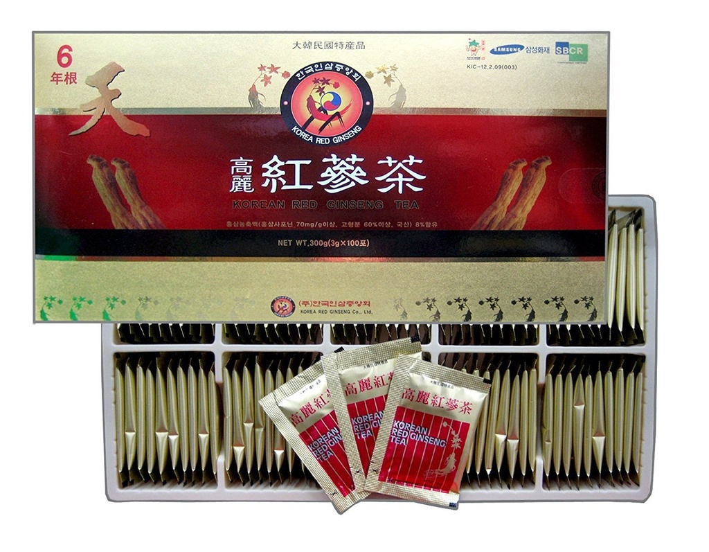 TG153 קוריאני Red גינזנג תה מיידי 3g x 100 Sachet, Coffee Alternative, Red גינזנג שורש לחלץ תה מתוק