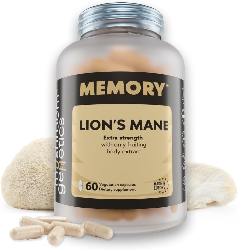 Lions Mane תוספי קפסולות - Nootropic Mushroom for Brain, Memory & Immune Support; פריץ גוף עבור Focus, אנרגיה וקוגניציה