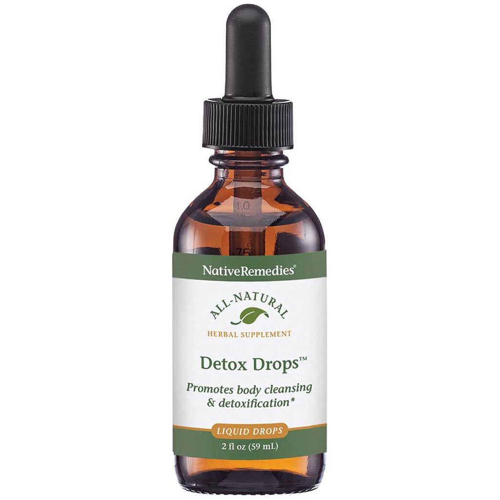 NativeRemedies Detox Drops - All Natural Herbal Supplement מקדם ניקוי גוף מערכתי, Toxin לשחרר ו- Liver function and Detoxification - 59 mLL
