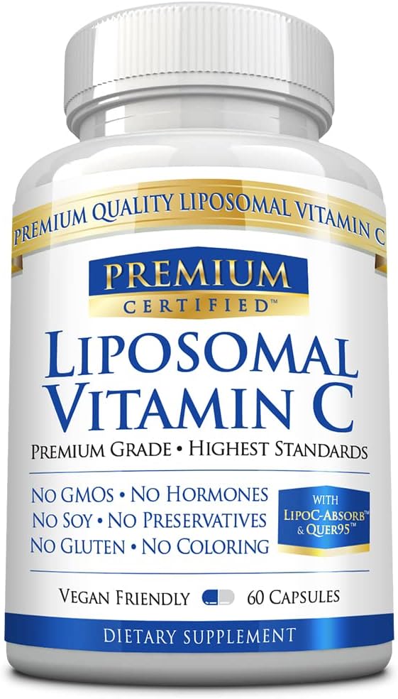 ויטמין C - 1100 מ"ג - 60 קפסולות - Gentle on Stomach - עם Phospholipids ו Bioperine - Boosts Immune function, Antioxidant Properties, and Collagen Production