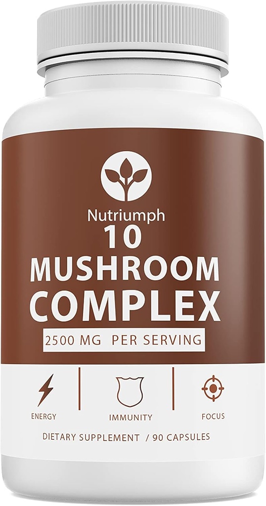 תוסף Mushroom 2,500 מ"ג - 90 קפסולות - 10 Mushroom Master Band - Lions Mane Reishi Cordyceps Chaga Maitake, Shitake טורקיה Tail Mushrooms Mushrooms