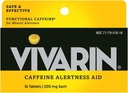 Vivarin, Caffeine Pills, 200 מ"ג Caffeine בכל Tablet, בטוח ויעיל לעזור לך להישאר ער, התראה עזרה, תוספי אנרגיה, 16 טבליות - 5 Pack