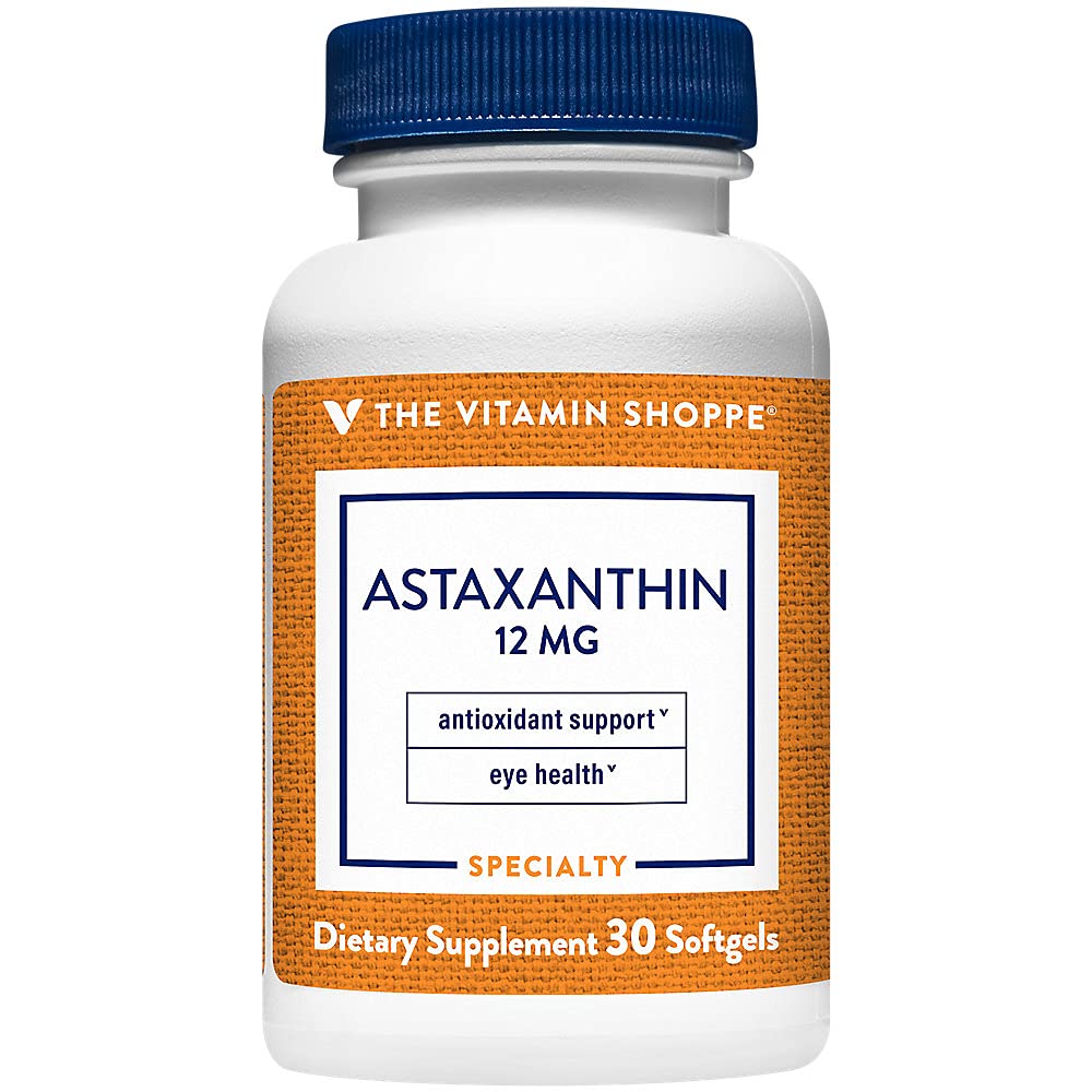 ויטמין Shoppe Astaxanthin (Solasta) Branded Ingredient 12mg (30 Softgels)