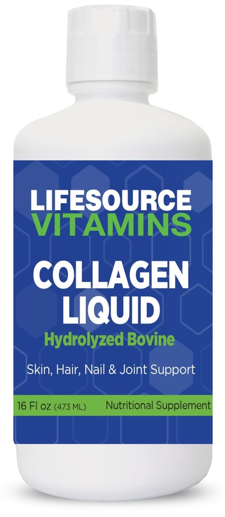 LifeSource ויטמינים Collagen נוזל - מאז 1992-16 fl oz - 30 יום אספקה. סוג 1 ו 3 קולג'ן Bones, Joints, Hair, Skin, Nails, Wrinkles.