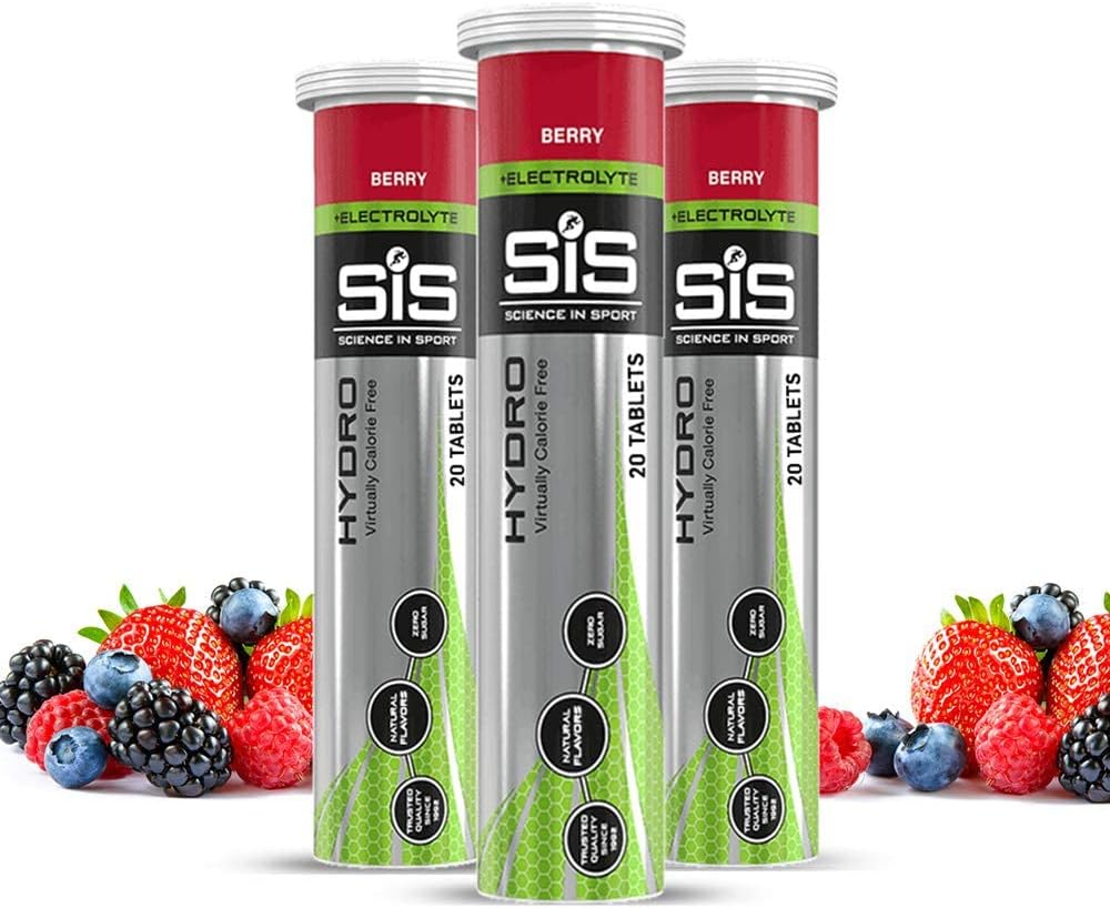 SIS Electrolyte טבליות עבור הידרה, Keto Performance Electrolyte לשתות עבור הידרה משופרת, Endurance Tabs עבור ריצה, Cycling, Triathlon, טבעוני, Gluten חינם - ברי - 20 טבליות - 3 Pack