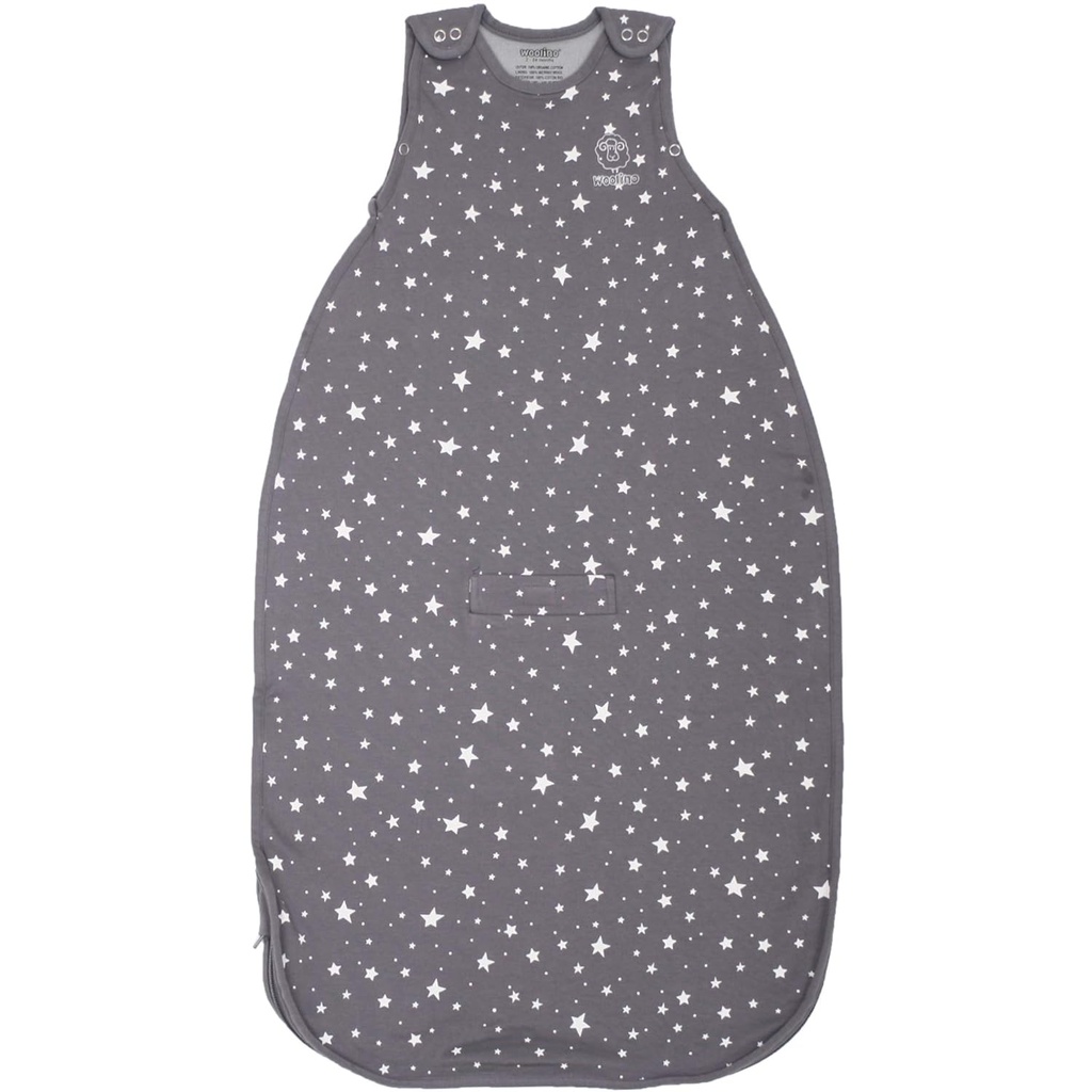 Woolino טוילר שינה Sack, 4 עונות, מרינו וולף וכותנה אורגנית, Baby Sleep Bag, 2-4 שנים, Star Gray