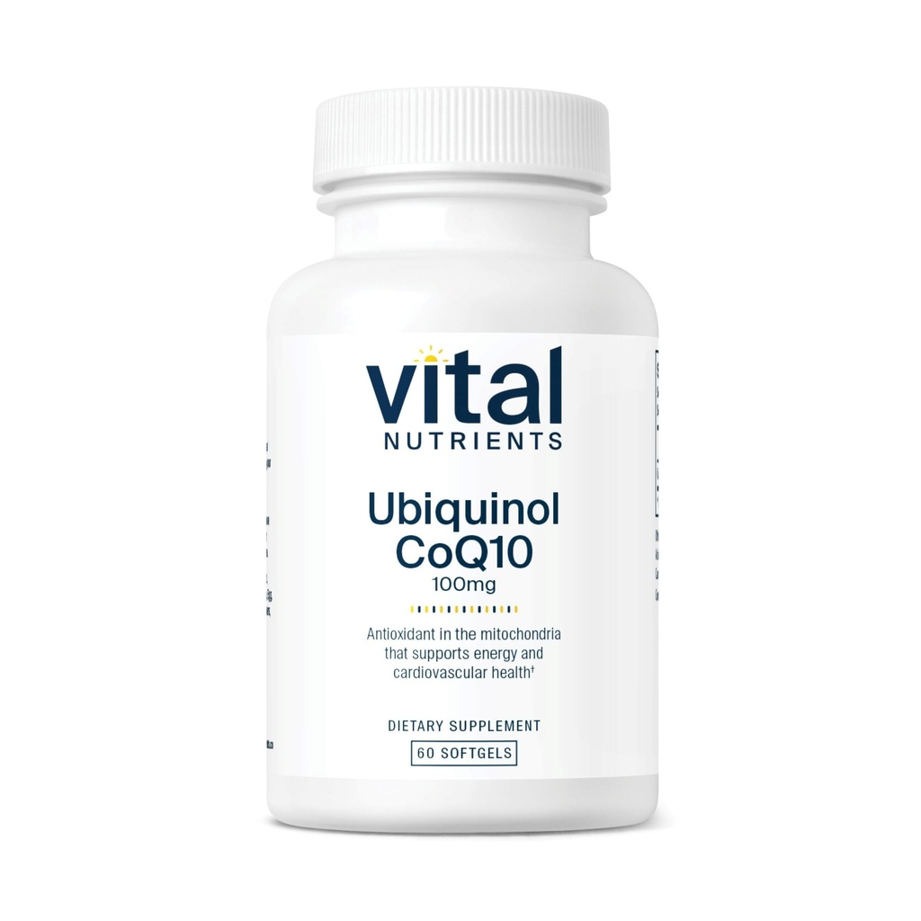 Vital Foodsents Ubiquinol CoQ10 100 מ"ג | טופס מופעל של Coenzyme Q10 | Foent Antioxidant כדי לתמוך Cardiovascular and Brain Health* | Gluten and Milk | 60 Vegetarian Softgels
