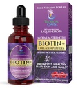 כוח מקסימלי 165,000mcg נוזל biotin & Collagen טיפות - ויטמינים עבור צמיחת שיער עבור נשים וגברים - תמיכה שיער בריא, עור רדיאנט וציפורים חזקות - 98% Absorption, non-GMO, 60 משרתים