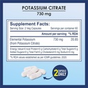 תוספי פוטאסום Citrate 730 מ"ג, תומך Kidney Function & בריאות השרירים - 120 קפסולות ירקות