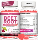 ביאט שורש חניכיים - Nitric Oxide Beet Gummies for Circulation Support, Nitric Oxide הפקה - עם Grape Seed, הותרן ברי, Hibiscus, אורגני, non-GMO, 60 מסטיקים