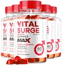 (5 Pack) Vital Surge MAX, VitalSurge Gummies MAX עבור גברים תמיכה, 1050 MG Advanced Max כוח פורמולה, VitalSurge MAX Mens Gummies