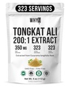 WHYZטונגקאט עלי אבקה 113g, Pure Longjack 200:1 לחלץ Eurycoma Longifolia אבקת תוסף עבור ביצועים פיזיים מוגברת ו- Well-Being, Longjack Tongkat Ali for Men and Women, 323 משרתים