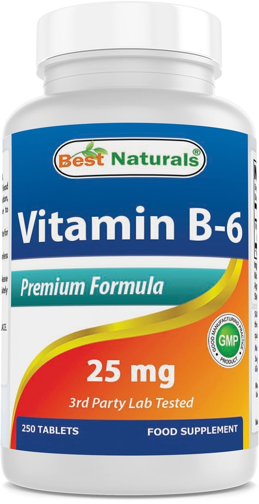 הטוב ביותר ויטמין B-6 25 טבליות Mg, 250 Count