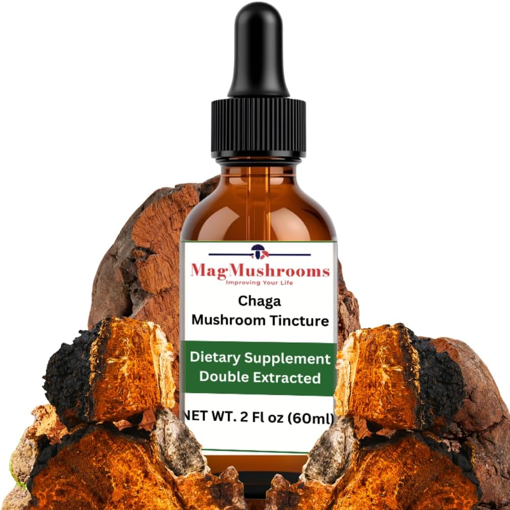MagMushroom Chaga Mushroom לחלץ נוזל Tincture, תוסף יומי, כפול מפלט עבור ספיגה מקסימלית, 2 Fl. oz., 60 מינונים יומיים
