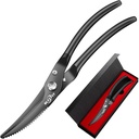 מטבח Shears Heavy Duty, Premium Kitchen Scisors Stainless Steel, 8.8" Poultry Shears Ultra Sharp for Bone Chicken Meat, Food Scisors Anti-Slip Handle, Black Titanium Plated, Spring Loaded