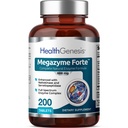 Megazyme Forte 200 טבליות - צמח טבעי Proteolytic Enzymes Nattozimes Serrazimes תומך במערכת הבריאות העיכול
