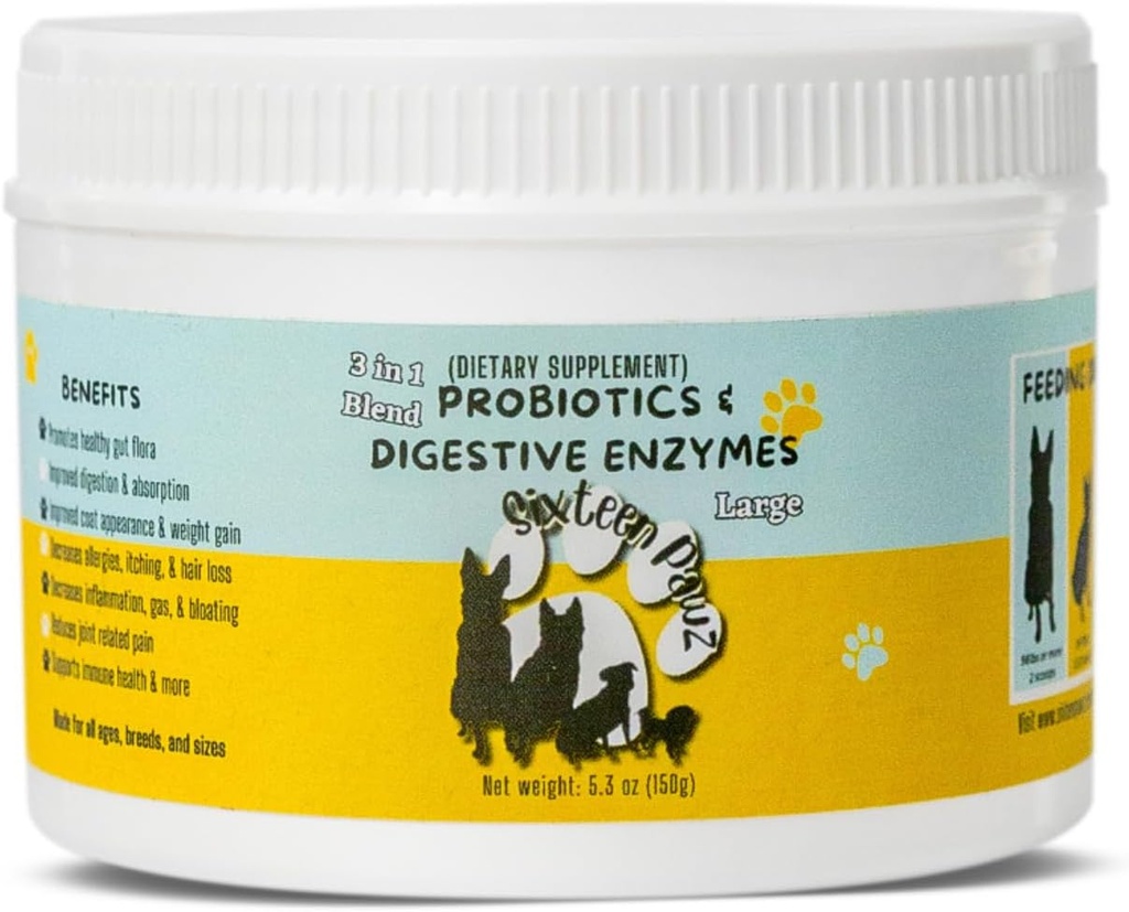 פרוביוטיקה, Prebiotics, & Digestive Enzymes for Dogs: Limited Ingredients
