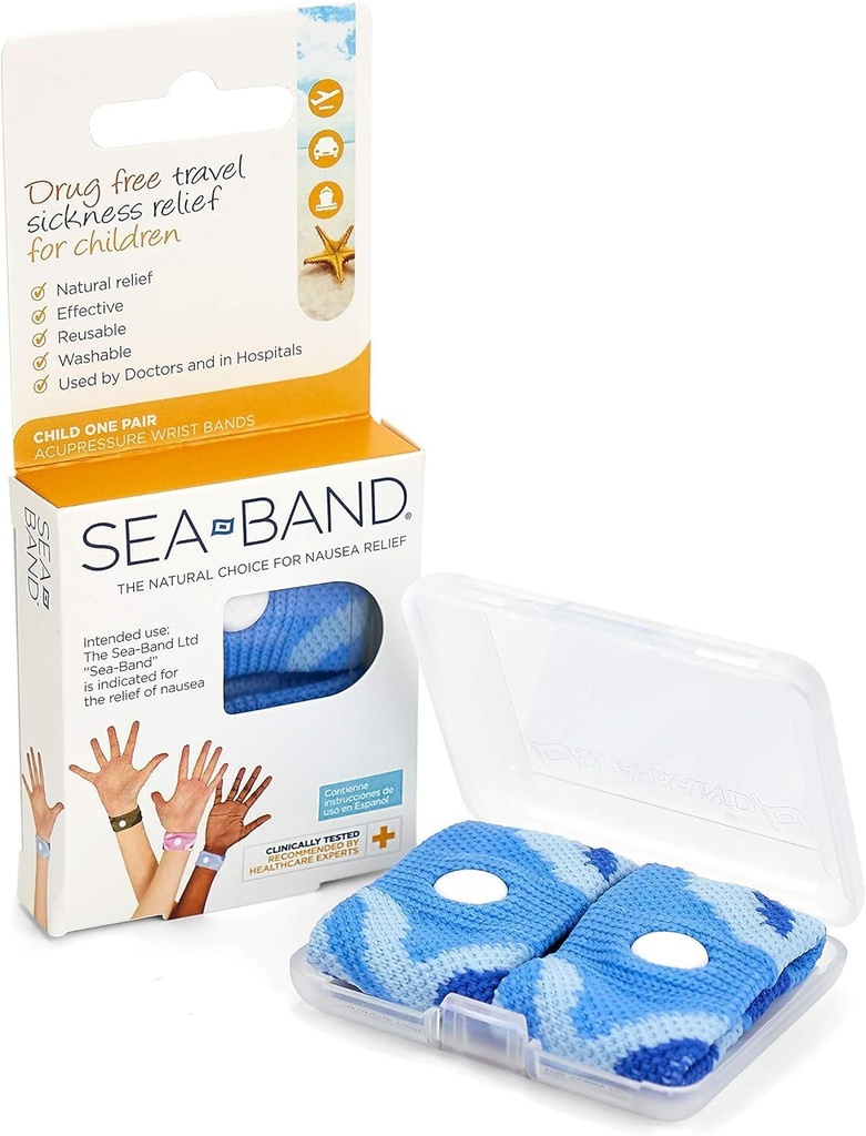 Sea-Band Acupressure Wrist Bands, 1 Child Pair (כחול)