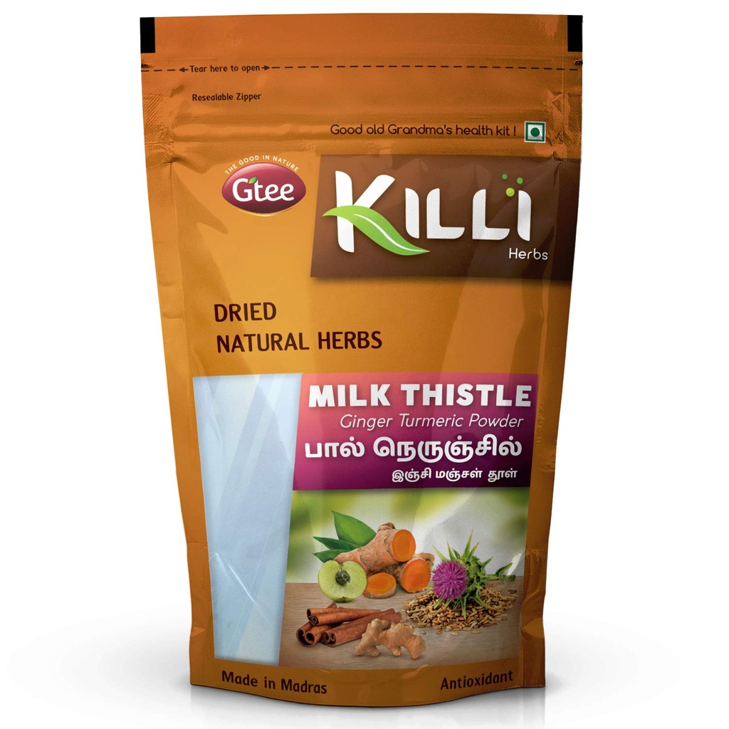 KILLI Milk Thistle ג'ינג'ר Turmeric Cinnamon Amla אבקת, 100g