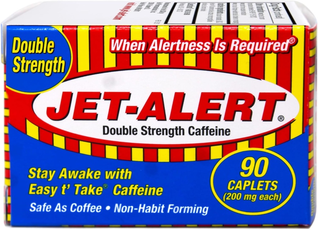 ג'ט אזהרת כוח כפולה התראה סיוע Caplets, 200mg-90 Ct Value Packs