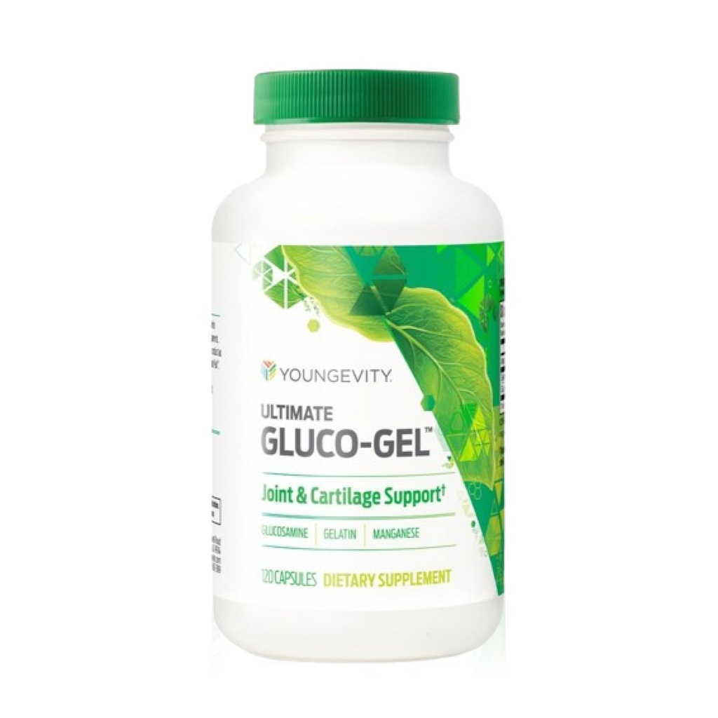 Youngevity Ultimate Gluco-GelTM - תוסף משותף ו Cartilage עם גלוקוזאמין Sulfate ו Gelatin - 120 קפסולות