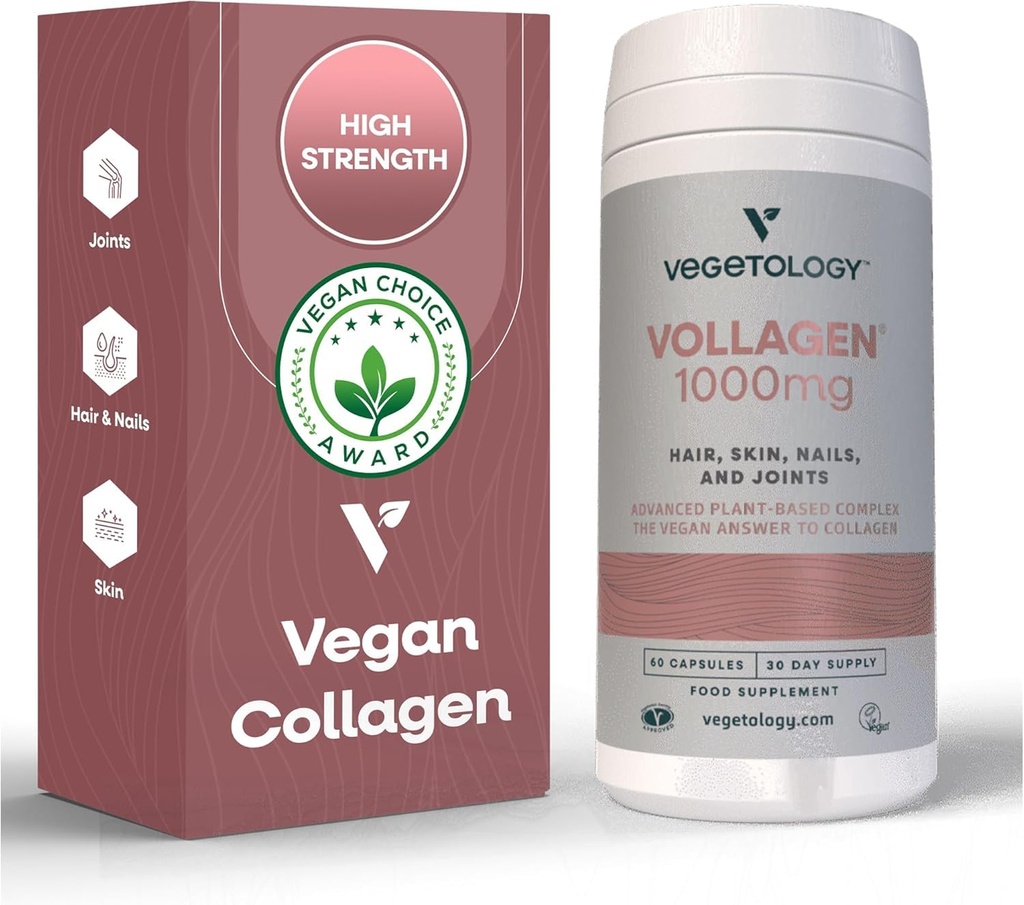 Vollagen Plant Based Complex - חלבון מבוסס צמחי אלטרנטיבי לקולג'ן - תוספת שיער מדהימה - מספק מתחם של Amino Acids (1000 מ"ג - 60 טבליות)