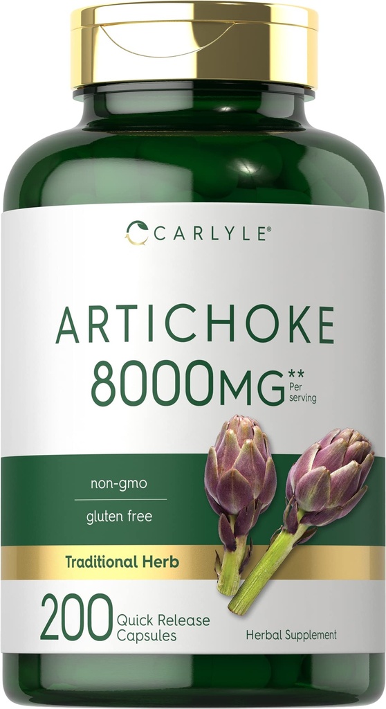 קרליל Artichoke לחלץ קפסולות 8000 מ"ג | 200 Count | Non-GMO,ten Gluten Free Supplement