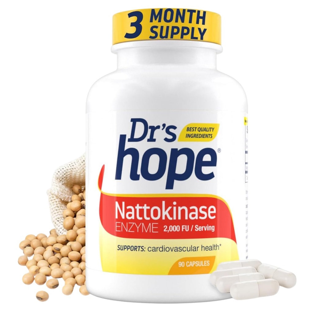 Nattokinase 2000 FU - תוסף Nattokinase תומך Cardiovascular בריאות דם בריא Circulation - non-GMO, Gluten-Free, 90 Veggie קפסולות, המיוצר בארה"ב