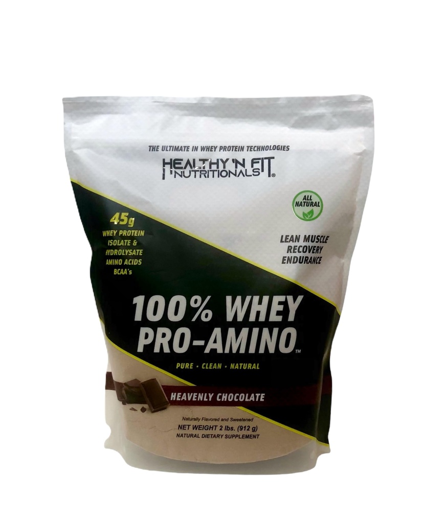 "N Fit 100% WHEY PRO-AMINO v2.0-Chocolate (2lb): 100% חלבון Whey PLUS פפטידים מ- US's #1 מותג בתוספים, טכנולוגיה וטוהר.