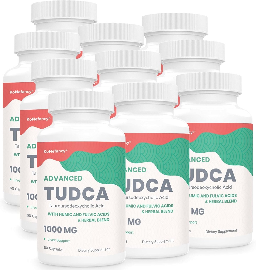 TUDCA Liver תוספי 1000 מ"ג - 600 קפסולות טבעוניות,Milk Thistle Herbal Band with Fulvic and Humic Acid for Liver, Digestive Health