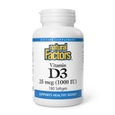 גורמים טבעיים, ויטמין D3 1000 IU (25 mcg), תומכים עצמות חזקות, שרירים ותפקוד Immune, 180 טבליות