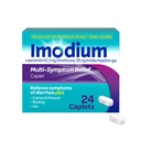 Imodium Multi-Symptom Relief Caplets with Loperamide hydrochloride & Simethicone, Anti-Diarrheal Medicine for Treatment of Diarrhea, Gas, Bloating, Cramps & Stress, Easier כדי לפתוח, 24 ct