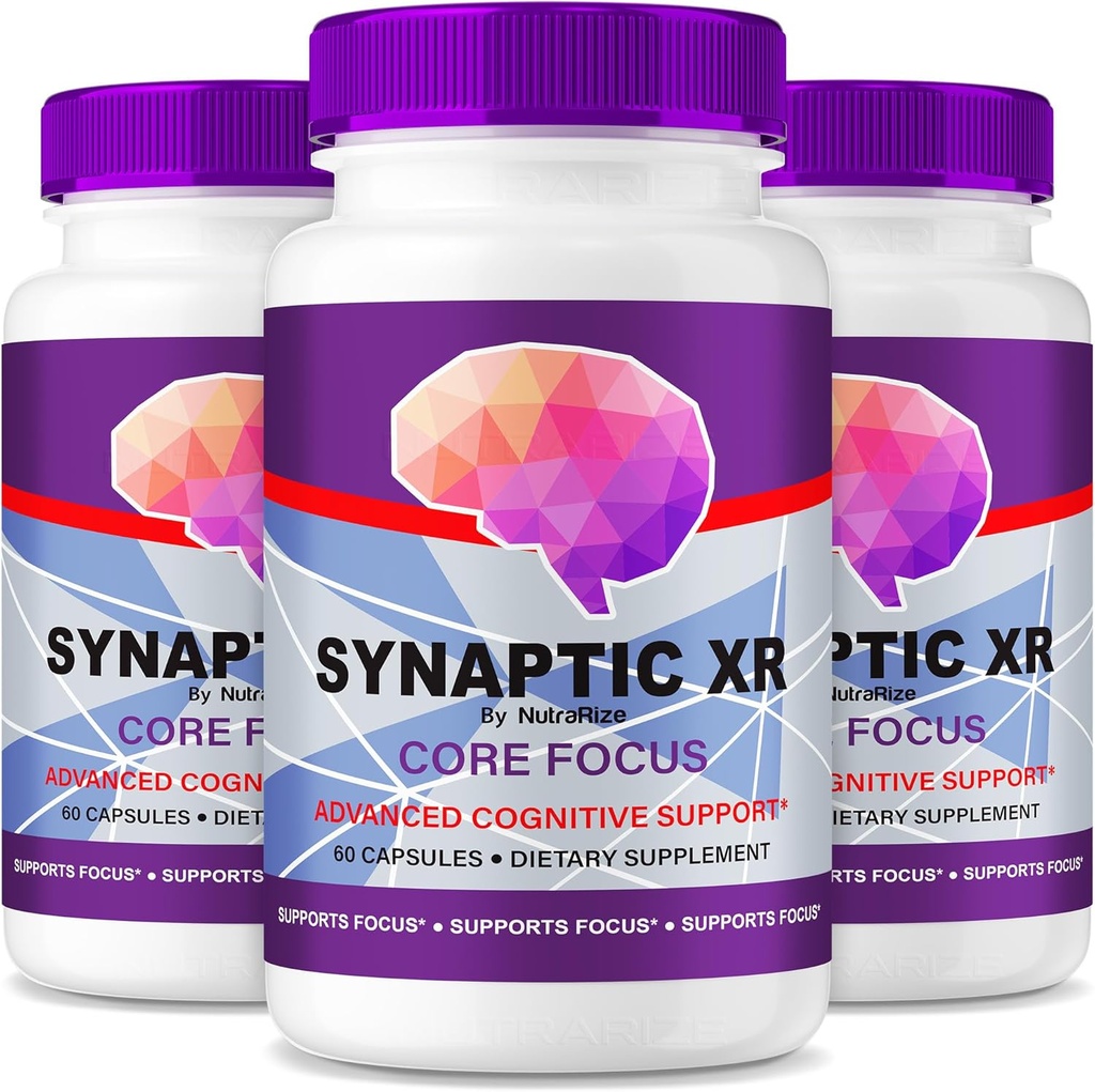 NutraRize (Pack of 3 Synaptic XR - קפסולות תמיכה יומיומיות עם בלחת איזון עבור פוקוס, שארפנס, ו- Everyday Performance)