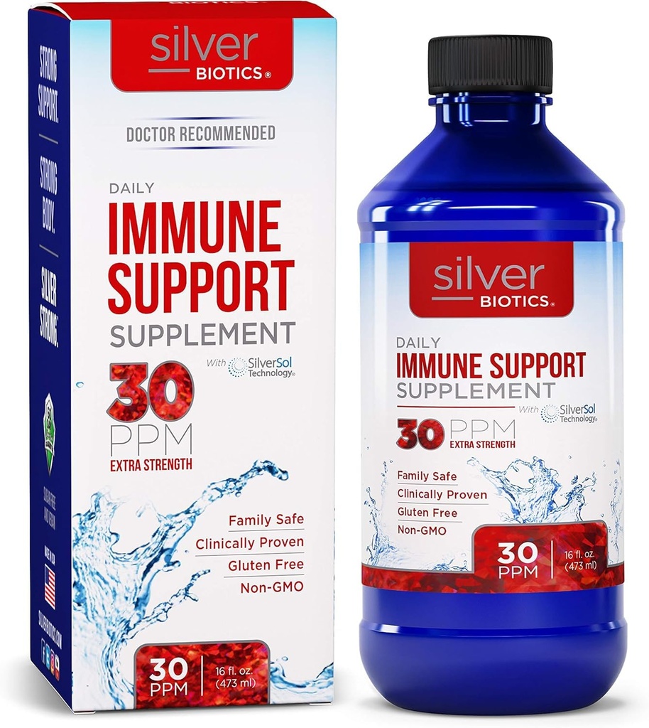 Silver Biotics 30 PPM תוספת כוח יומית Immune תמיכה תוסף עם פטנט Multivalent Silversol טכנולוגיה | The Perfect Daily Boost for Your Immune System