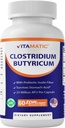 Vitamatic Clostridium Butyricum 25 מיליון - Gut Health - 60 קפסולות DR (Delayed שוחרר) - Made with Prebiotic Inulin סיבים