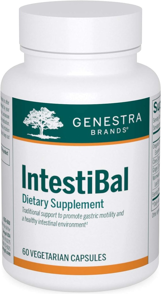 Genestra Brands IntestiBal | עם שמנים חיוניים מג'ינג'ר ו Wormwood | 60 קפסולות