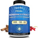 Nutrivein Premium Berberine HCL 1200 מ"ג עם Ceylon Cinnamon - 120 קפסולות: High-Absorption Berberine תוסף for Defenses, Digestion & Metabolism