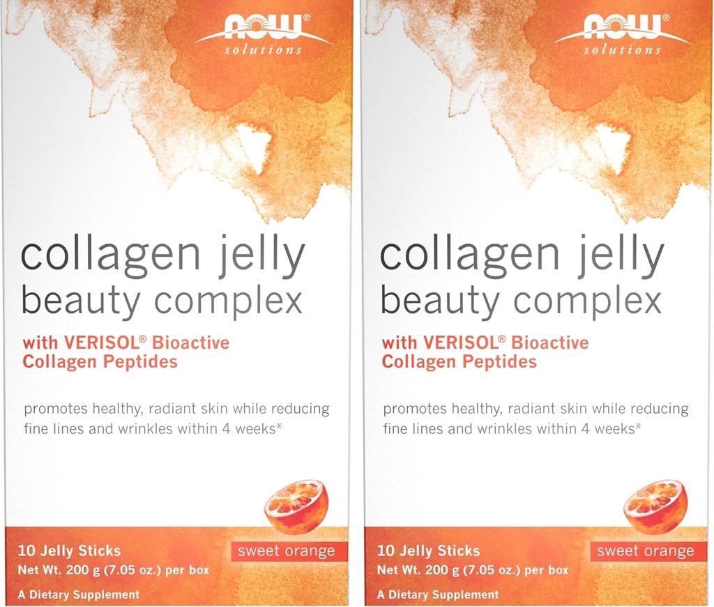 Now Solutions, Collagen Jelly Beauty Complex, Sweet Orange Flavor, 10 Jelly Sticks