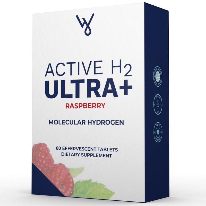 Active H2 Ultra+ Hydrogen Water Tablet, Natural Raspberry. תמיכה מלאה מלאה עם יתרונות של hydrogen 60 לשרתים מולקולריים